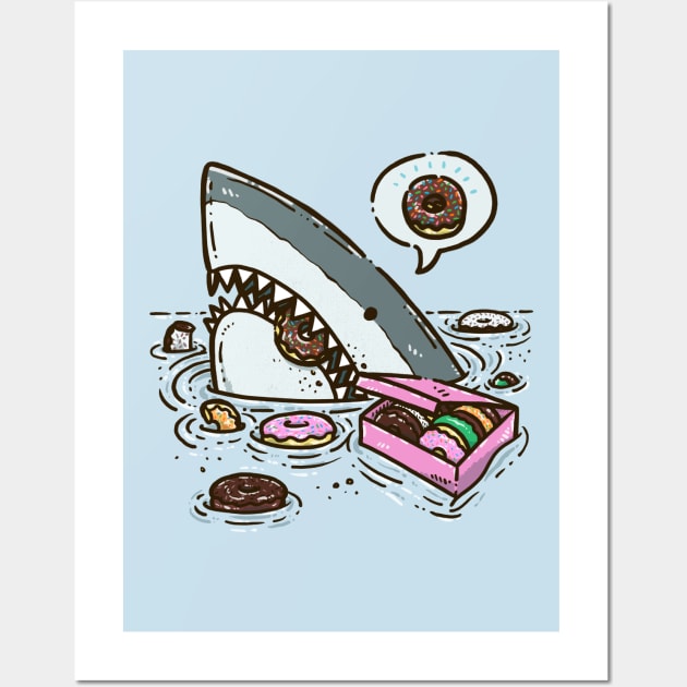 Box of Donuts Shark Wall Art by nickv47